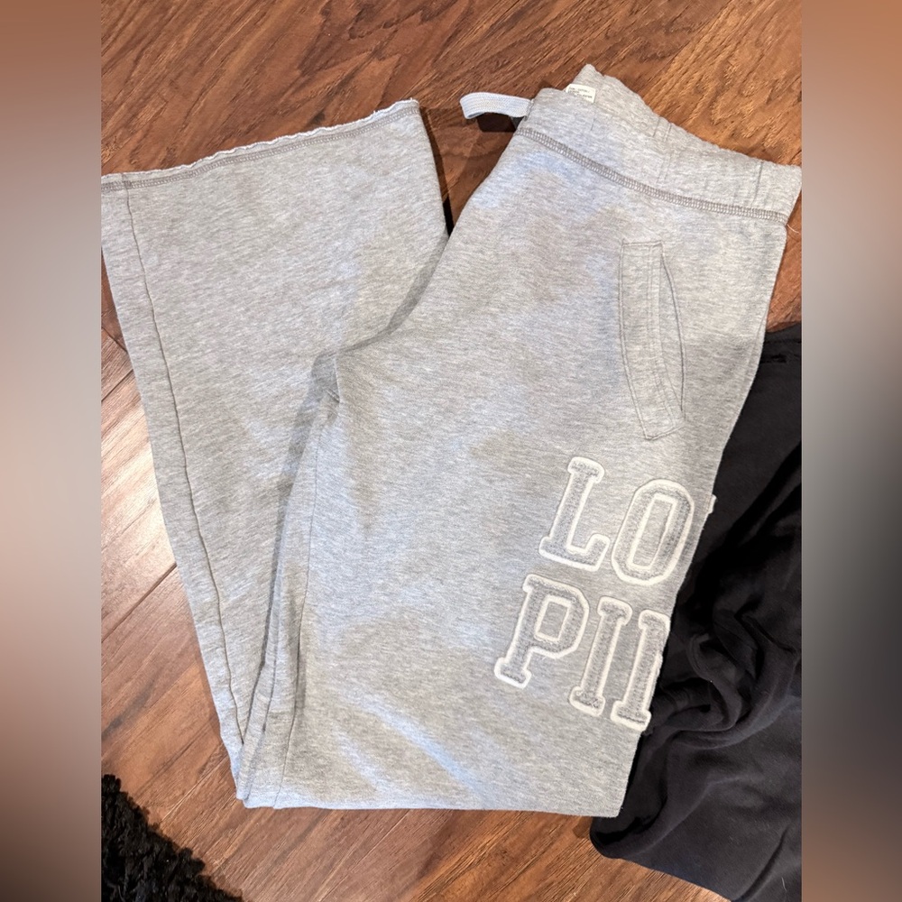 PINK Victoria's Secret Gray & Black Logo Track pants- all 3 - Picture 2 of 6